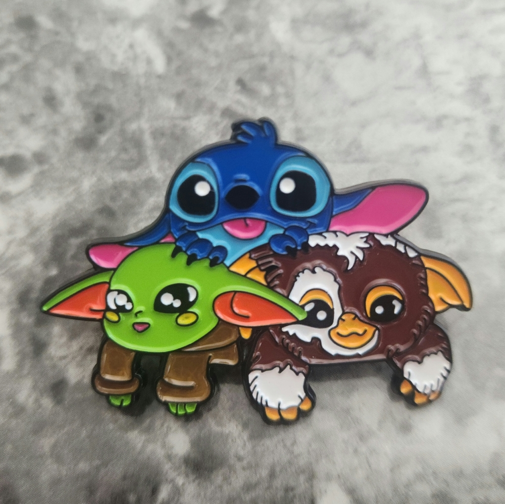 Adorable Stitch baby yoda the child & gremlins gizmo enamel pin